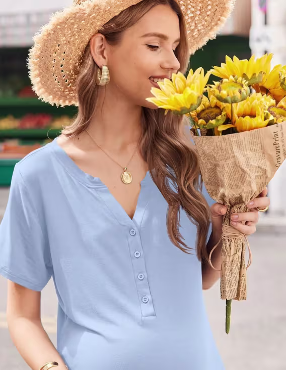 Ekouaer Kadın Kısa Kollu Gecelik 