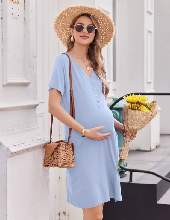 Ekouaer Kadın Kısa Kollu Gecelik 