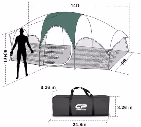 CAMPROS CP 8 Kişilik Kamp Çadırları