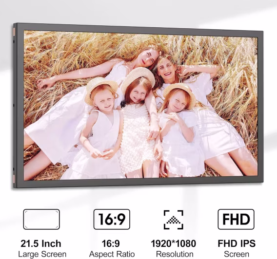FULLJA 32GB Dokunmatik Ekranlı Dijital Resim Çerçevesi 15 inç