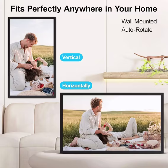 FULLJA 32GB Dokunmatik Ekranlı Dijital Resim Çerçevesi 15 inç