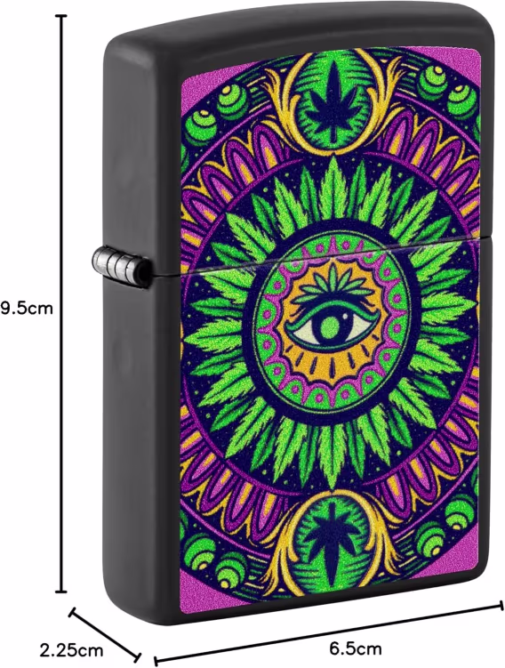 Zippo Amerikan Bayrağı Çakmak (Kenevir Desenli Siyah Mat)