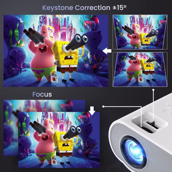 HOMPOW Yerli 1080P Full HD Bluetooth Projektör
