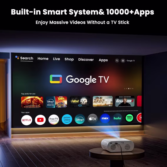 HOMPOW Yerli 1080P Full HD Bluetooth Projektör