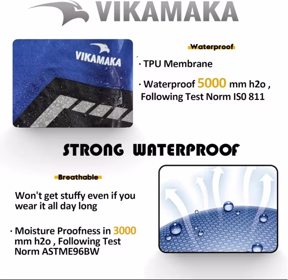 VIKAMAKA Erkekler için Su Geçirmez Yağmurluk