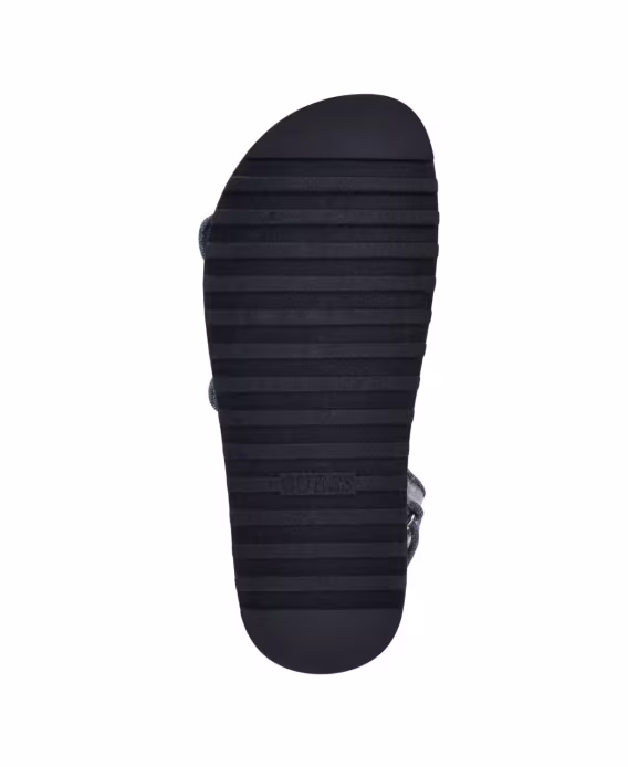 GUESS Kadın Frella Two Band Embellished Footbed Sandalet