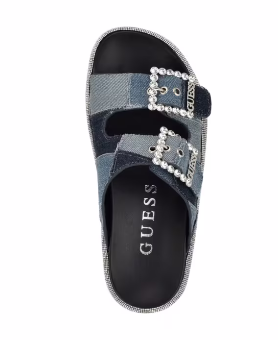 GUESS Kadın Funzya Süslemeli Çift Bantlı Ayak Tabanlı Terlik