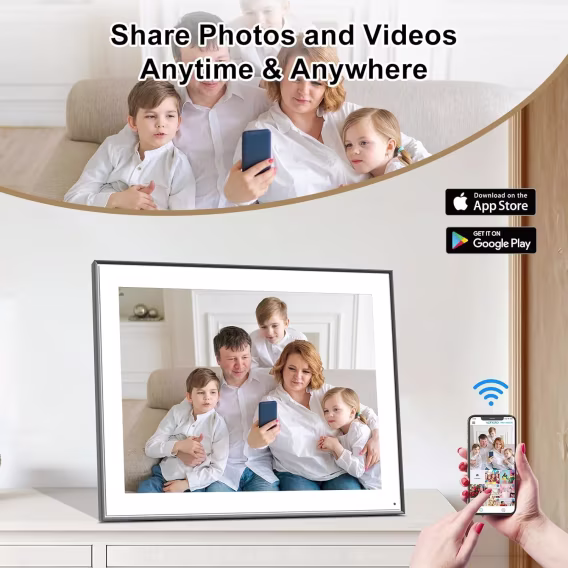 FULLJA 32GB Dokunmatik Ekranlı Dijital Resim Çerçevesi 15 inç