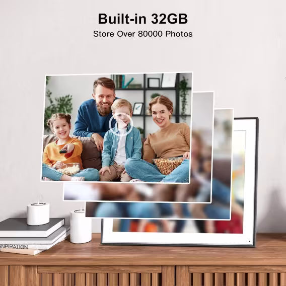 FULLJA 32GB Dokunmatik Ekranlı Dijital Resim Çerçevesi 15 inç