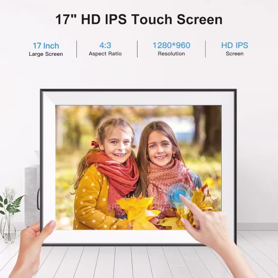 FULLJA 32GB Dokunmatik Ekranlı Dijital Resim Çerçevesi 15 inç