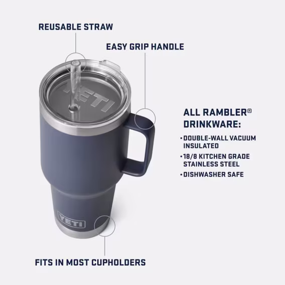 YETI Rambler Pipetli ve Kulplu Bardak