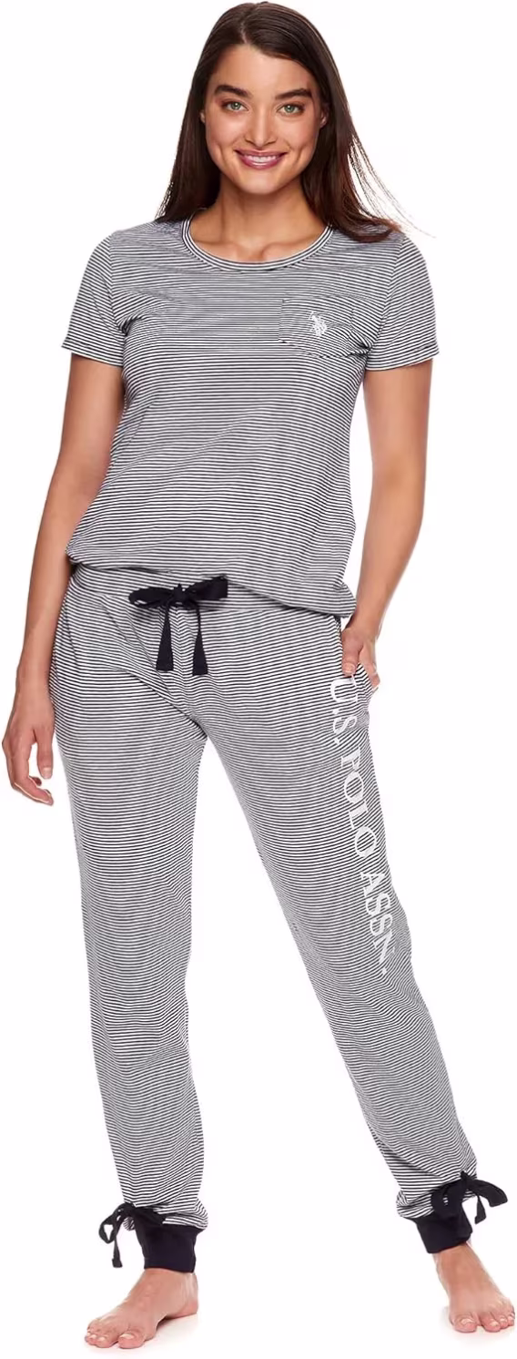 us-polo-assn-bayan-kisa-kollu-gomlek-pantolon-pijama-takimi-v-1001417