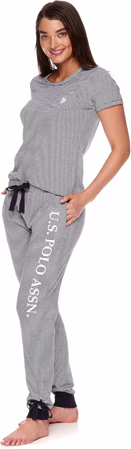 U.S. Polo Assn. Bayan Kısa Kollu Gömlek Pantolon Pijama Takımı