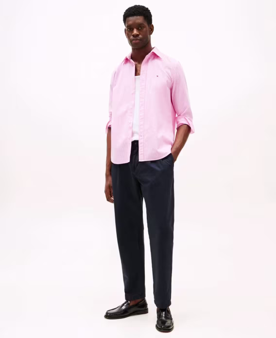 Tommy Hilfiger Erkek Flex Gingham Check Düğmeli Poplin Gömlek