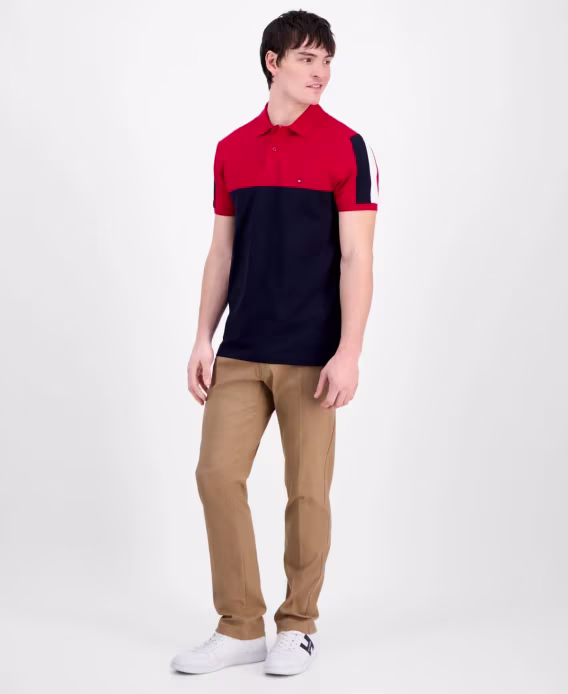 Tommy Hilfiger Erkek RegularFit Renk Bloklu Polo Tişört