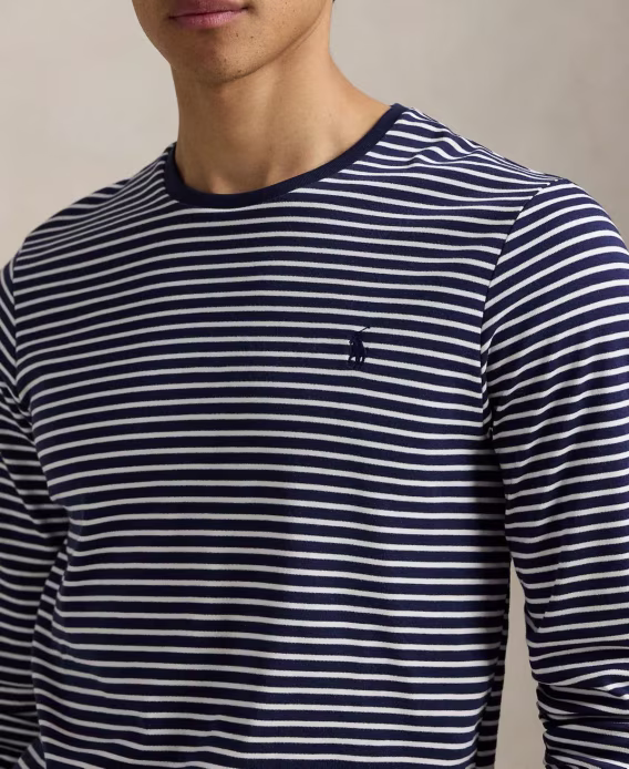 Polo Ralph Lauren Erkek Custom Slim Striped Soft Pamuklu Tişört