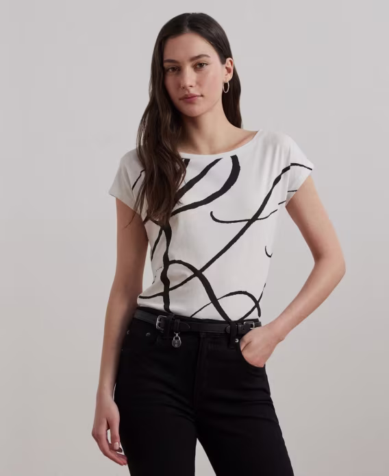 Lauren Ralph Lauren Logo Baskılı Kısa Kollu Üst