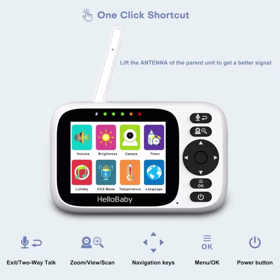 HelloBaby 3.2'' IPS Ekranlı Bebek Monitörü
