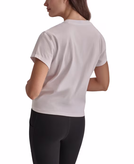 DKNY Sport Kadın Pamuklu Stud Logo Düğüm Önlü Tişört