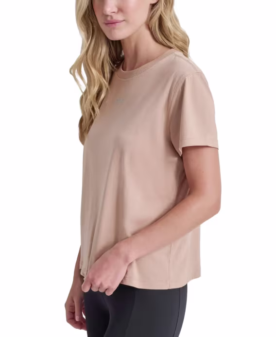 DKNY Sport Kadın Pamuklu Stud Logo Düğüm Önlü Tişört