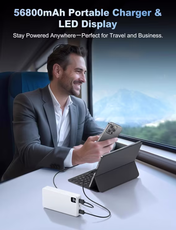 Moihosso Taşınabilir Şarj Cihazı Power Bank 56800mAh Pil