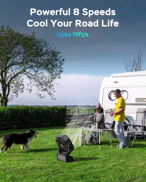 AMACOOL LED Işıklı Pilli Kamp Fanı