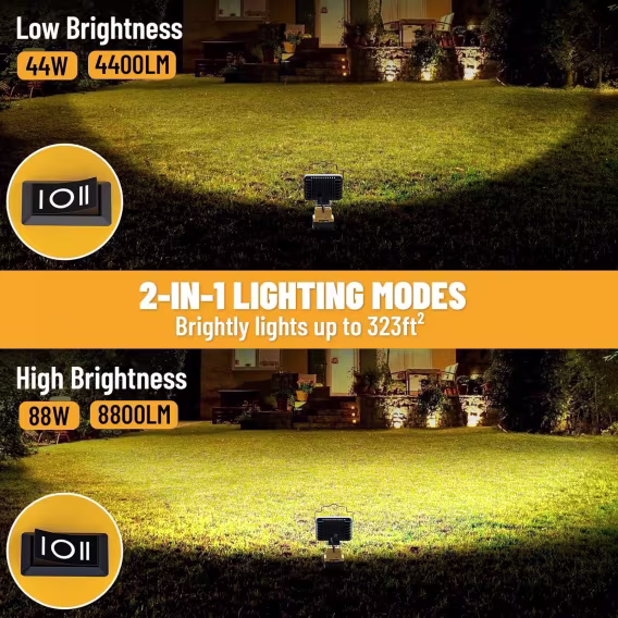 Ecarke DeWalt 18V/20V Lityum Pil için LED Çalışma Işığı (Akülü El Tipi)