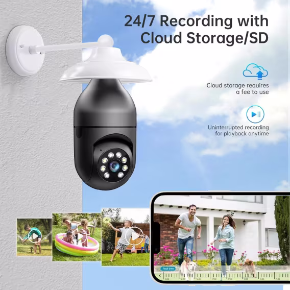 WESECUU Light Bulb Güvenlik Kamerası 5G & 2.4GHz WiFi 