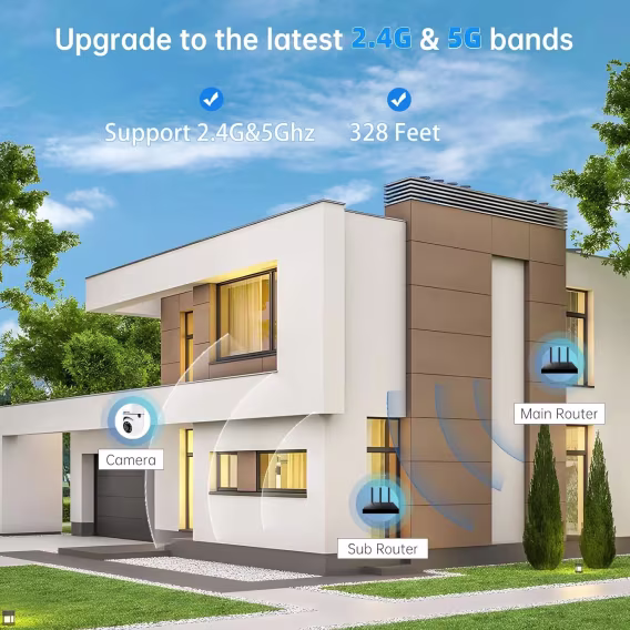 WESECUU Light Bulb Güvenlik Kamerası 5G & 2.4GHz WiFi 