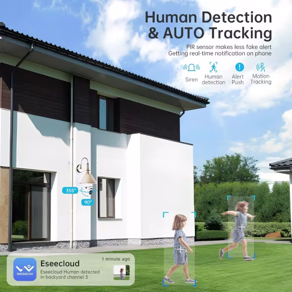 WESECUU Light Bulb Güvenlik Kamerası 5G & 2.4GHz WiFi 