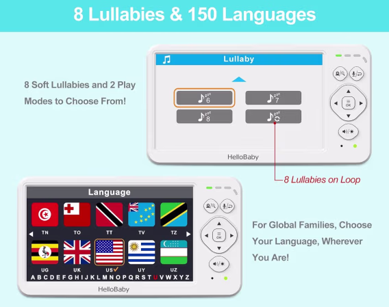 HelloBaby 3.2'' IPS Ekranlı Bebek Monitörü