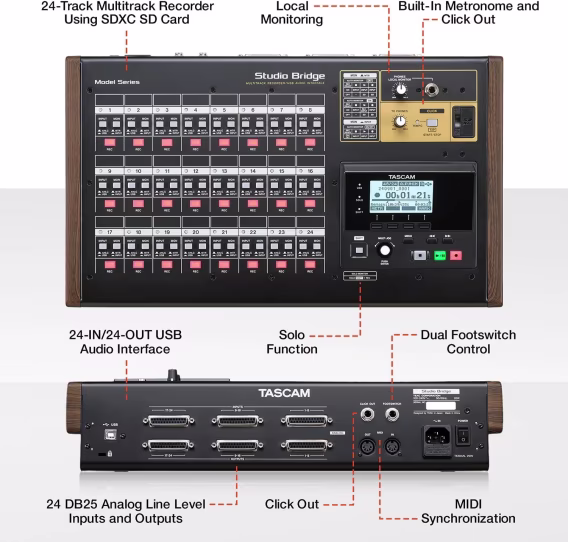 TASCAM Studio Bridge 24 Kanallı Çok Kanallı Kaydedici