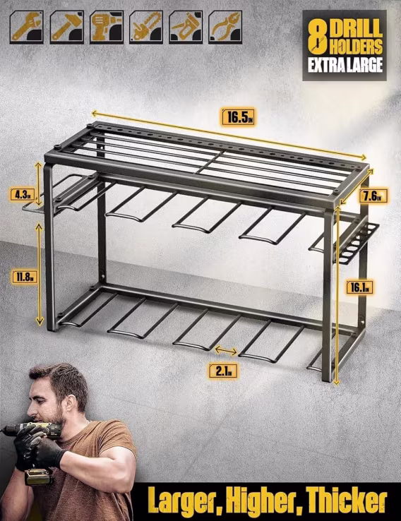 Spampur Şarj İstasyonlu Elektrikli Alet Düzenleyici/Rafı
