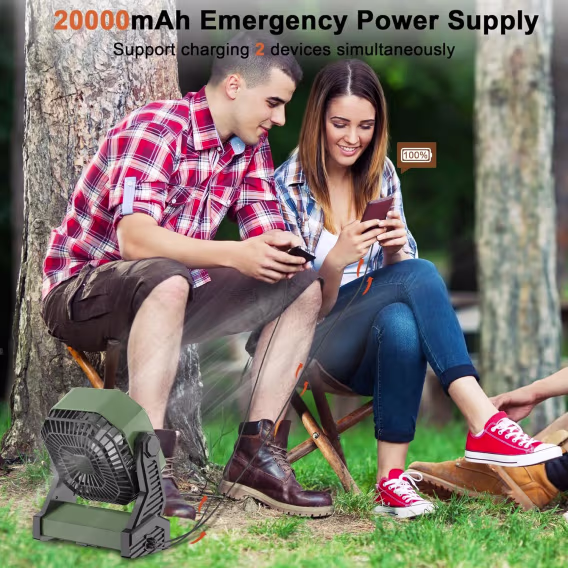 KITWLEMEN 20000mAh Pil ile Çalışan Kamp Fanı