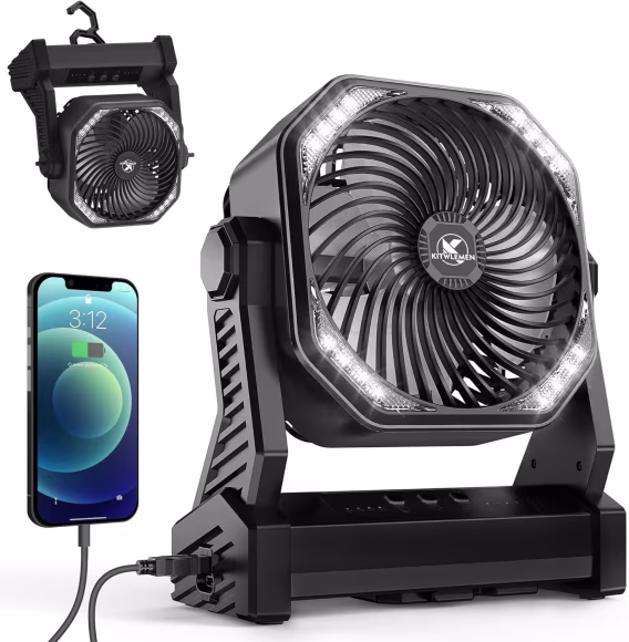 KITWLEMEN 20000mAh Pil ile Çalışan Kamp Fanı