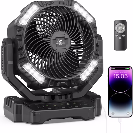 KITWLEMEN 40000mAh Pil ile Çalışan Kamp Fanı