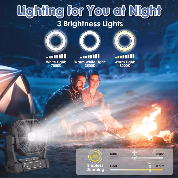 COZII 20000mAh Şarj Edilebilir Kamp Fanı