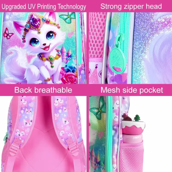 FTJCF Kız Çocuk Unicorn Sırt Çantası 3'lü