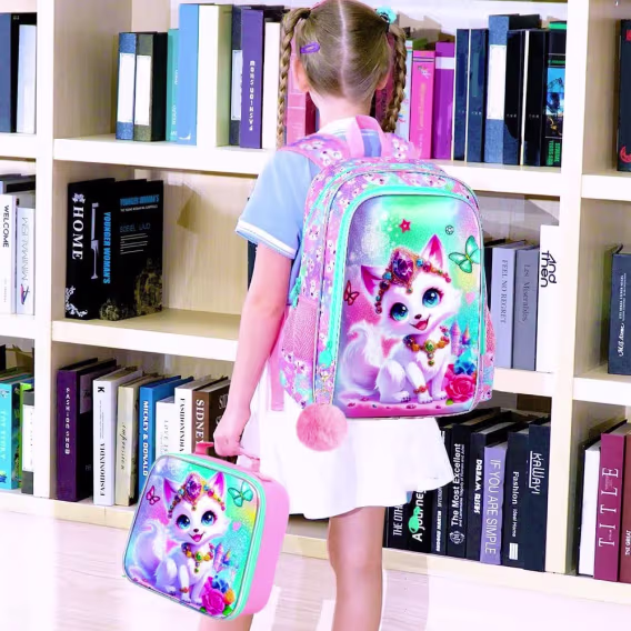 FTJCF Kız Çocuk Unicorn Sırt Çantası 3'lü