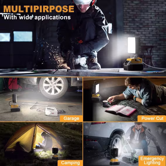  MtiolHig Dewalt Batarya için Kablosuz LED Çalışma Işığı