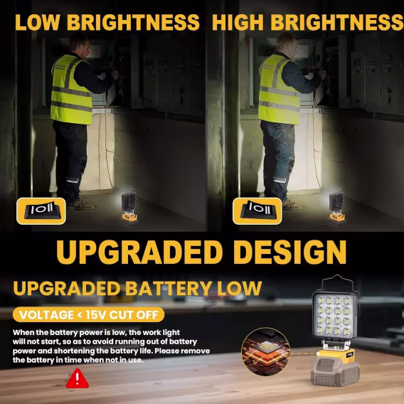  MtiolHig Dewalt Batarya için Kablosuz LED Çalışma Işığı