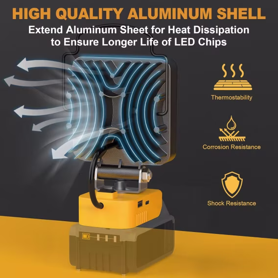  MtiolHig Dewalt Batarya için Kablosuz LED Çalışma Işığı