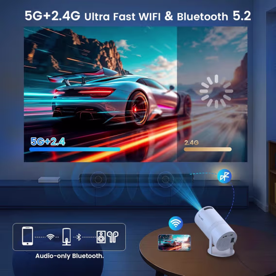 Tecaki WİFİ ve Bluetooth Özellikli Taşınabilir Mini Projektör
