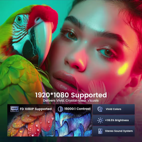 Tecaki WİFİ ve Bluetooth Özellikli Taşınabilir Mini Projektör