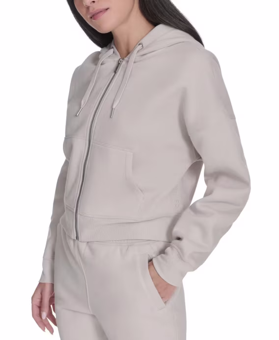 Calvin Klein Kadın Fermuarlı Uzun Kollu Kapüşonlu Sweatshirt