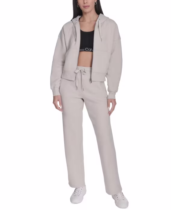 Calvin Klein Kadın Fermuarlı Uzun Kollu Kapüşonlu Sweatshirt