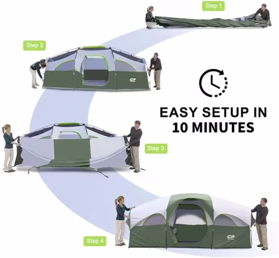 CAMPROS CP 8 Kişilik Kamp Çadırları