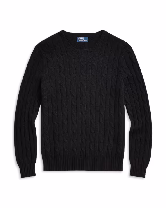 Polo Ralph Lauren Kaşmir Kablo Örgü Yuvarlak Yaka Kazak