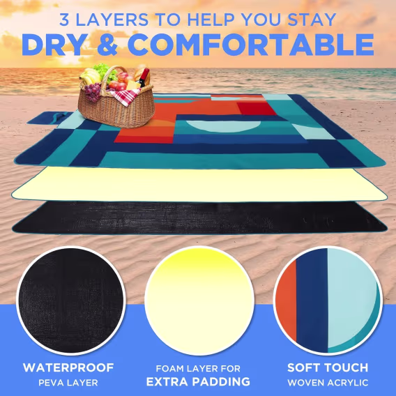 Scuddles Ekstra Büyük Piknik ve Dış Mekan Battaniyesi