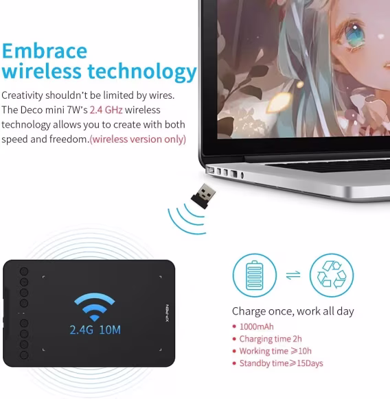 XPPen Kablosuz Çizim Tableti Deco Pro MW 2nd